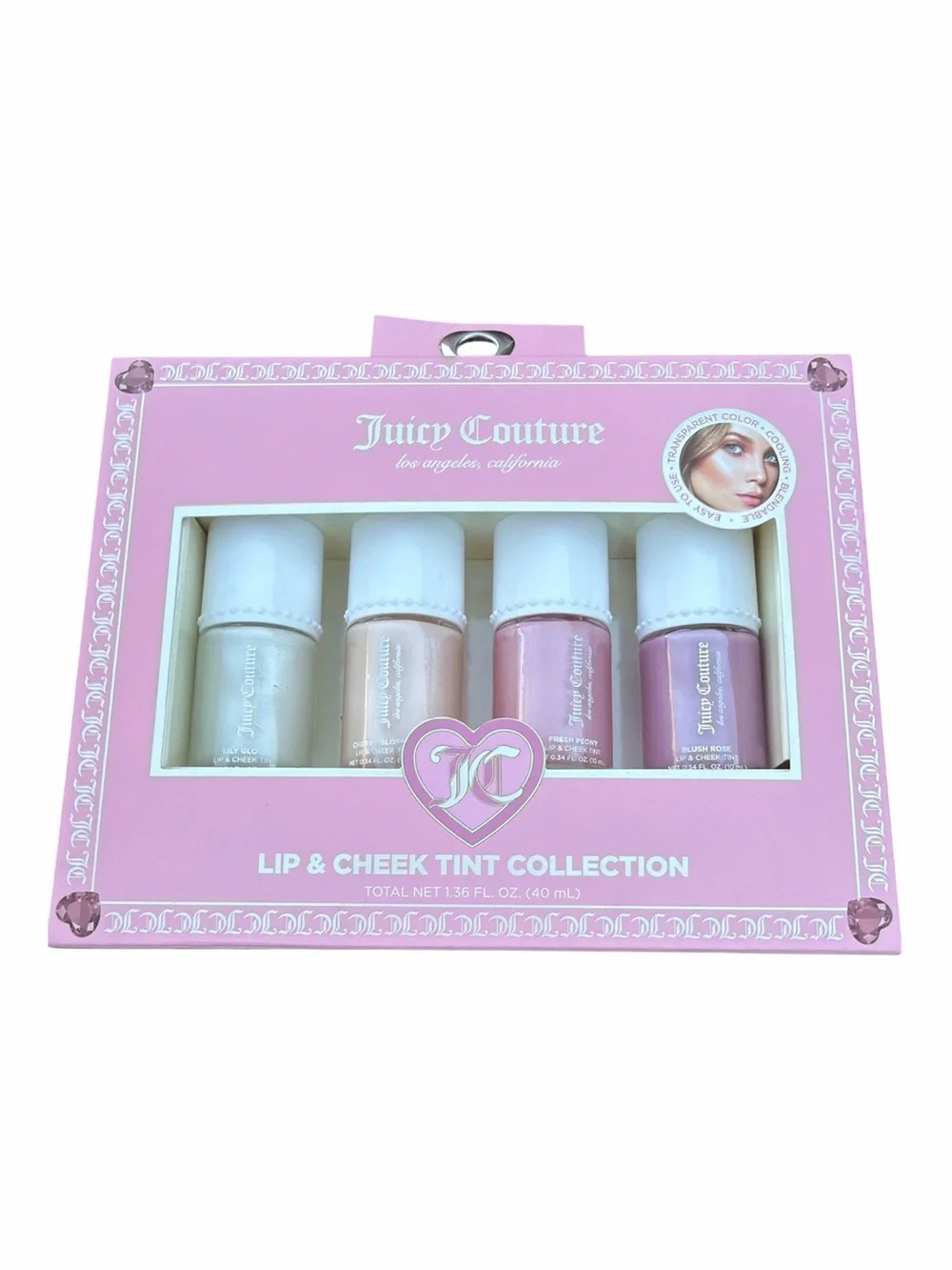 NWT Juicy Couture Lip & Cheek Tint Collection 4 Pack Liquid Blush Gift Set